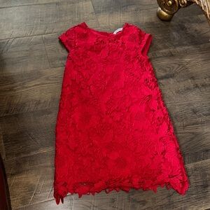 Elegant Red Lace Kids Dress